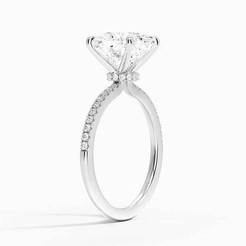 3.2 Karat Cushion Kesim Hidden Halo Tasarım Tektaş Laboratuvar Pırlanta Yüzük - Filora - Bold Diamonds