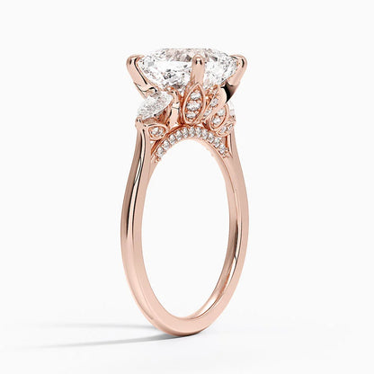 1.60 Carat Princess Halo Design Solitaire Lab Diamond Ring 18K - Florina 