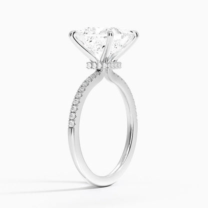1.60 Carat Princess Halo Design Solitaire Lab Diamond Ring 18K - Florina 