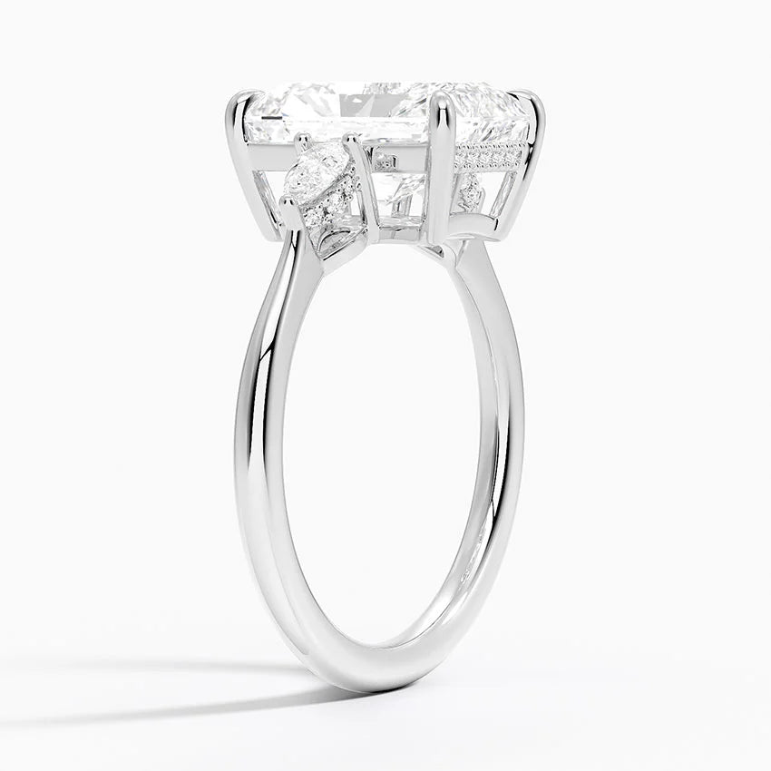 1.60 Carat Princess Halo Design Solitaire Lab Diamond Ring 18K - Florina 