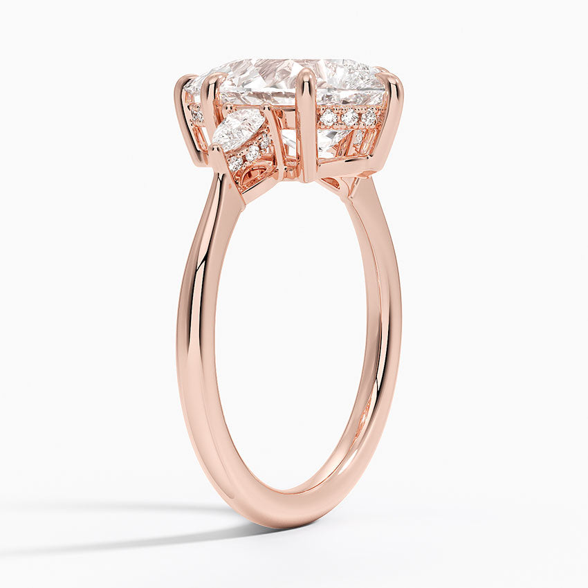 1.60 Carat Princess Halo Design Solitaire Lab Diamond Ring 18K - Florina 