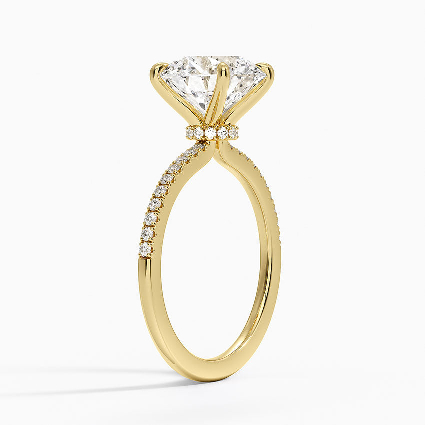 3.25 Karat Hidden Halo Tasarım Tektaş Laboratuvar Pırlanta Yüzük - Filora - Bold Diamonds