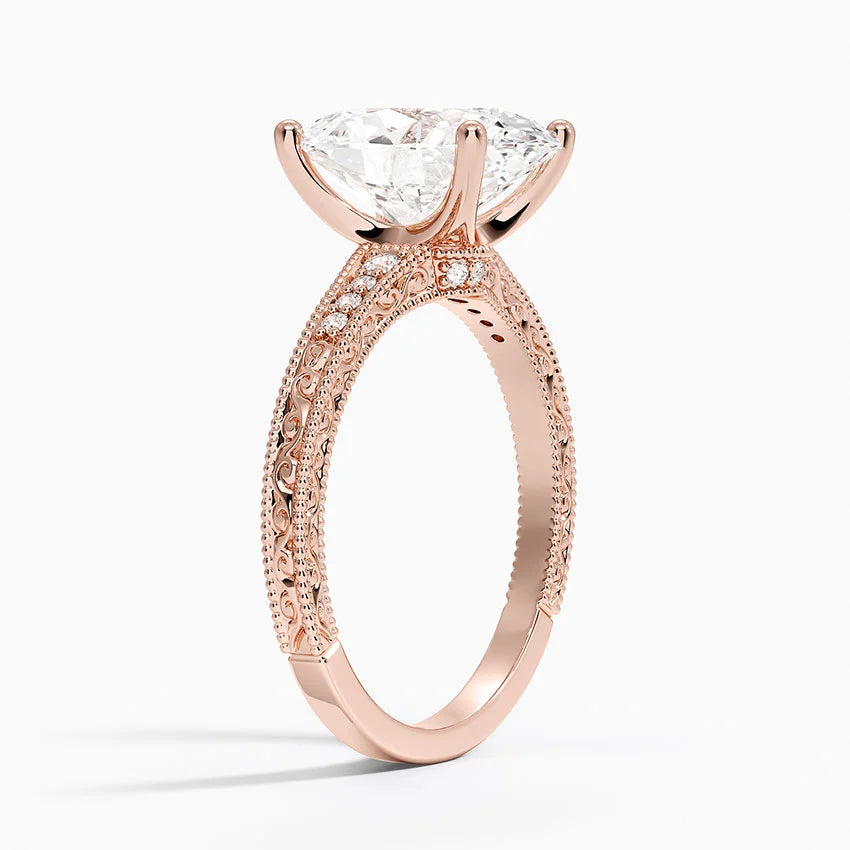3.15 Karat Oval Kesim Hidden Halo Tasarım Tektaş Laboratuvar Pırlanta Yüzük  - Venice
