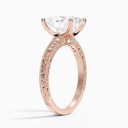 3.15 Oval Kesim Hidden Halo Tasarım Tektaş Laboratuvar Pırlanta Yüzük  - Silora