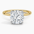 3.10 Karat Cushion Kesim Hidden Halo Tasarım Tektaş Laboratuvar Pırlanta Yüzük 18K  - Elora - Bold Diamonds