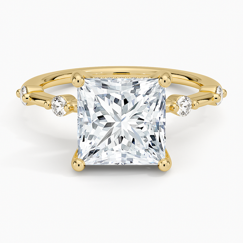 3.20 Prenses Kesim Hidden Halo Tasarım Tektaş Laboratuvar Pırlanta Yüzük  - Zelora