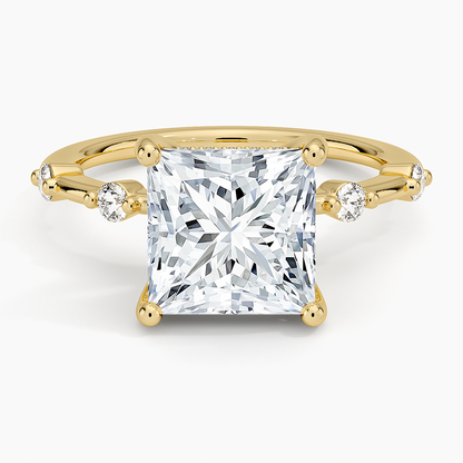 3.20 Prenses Kesim Hidden Halo Tasarım Tektaş Laboratuvar Pırlanta Yüzük  - Zelora