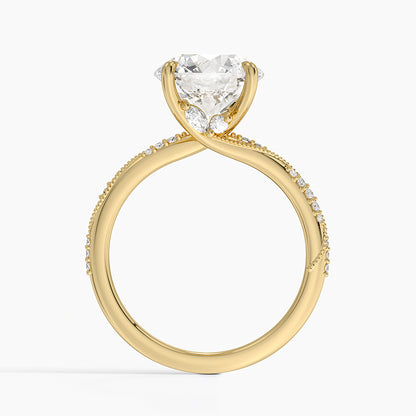 3.25 Karat Hidden Halo Tasarım Tektaş Laboratuvar Pırlanta Yüzük 18K  - Melora - Bold Diamonds