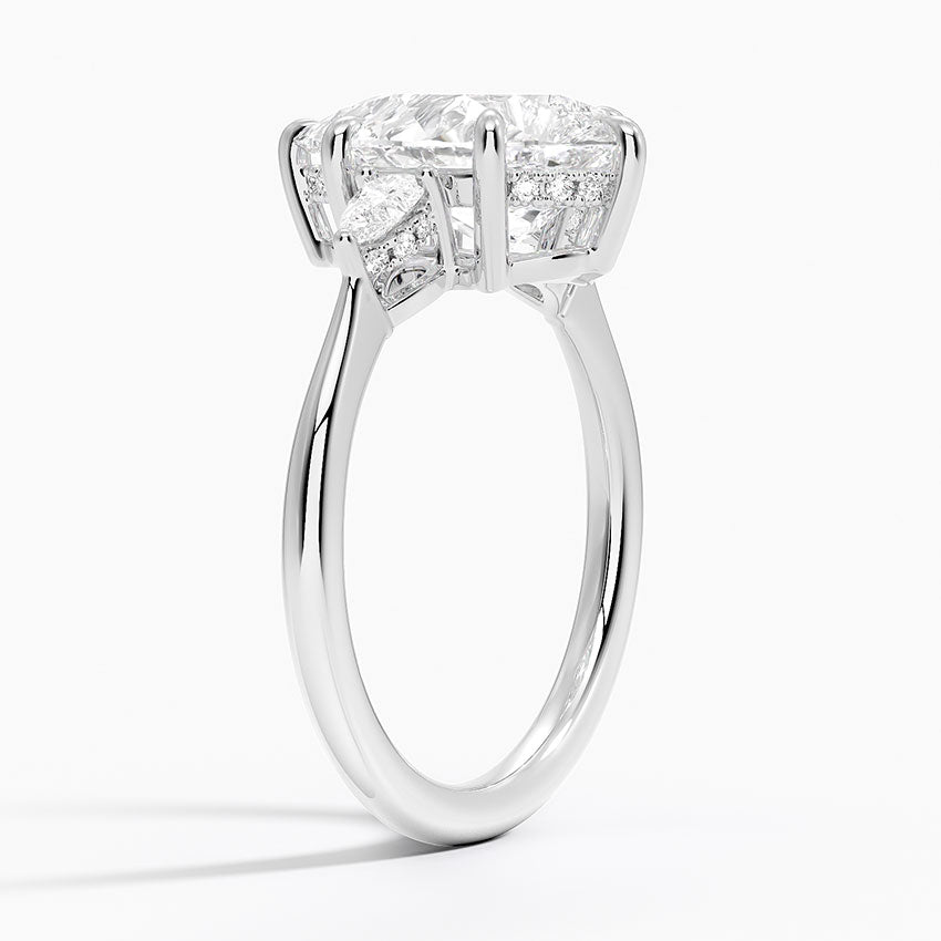 1.60 Carat Princess Halo Design Solitaire Lab Diamond Ring 18K - Florina 
