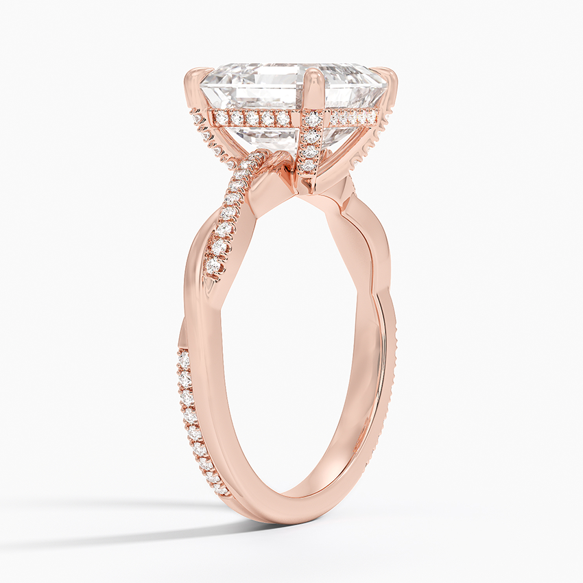 3.25 Karat Asscher Kesim Hidden Halo Tasarım Tektaş Laboratuvar Pırlanta Yüzük  - Riga