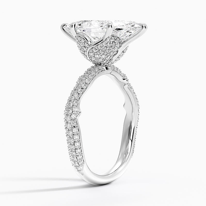 3.75 Karat Marquise Kesim Hidden Halo Tasarım Tektaş Laboratuvar Pırlanta Yüzük - Sorrento