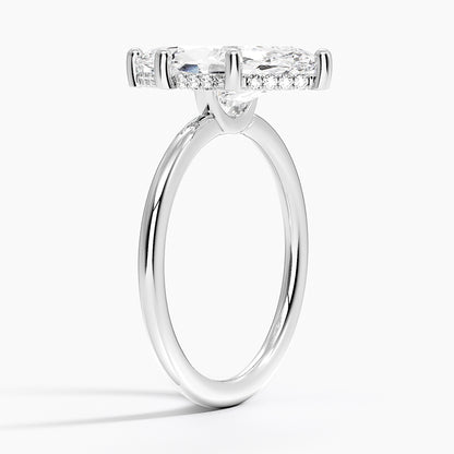 3.10 Marquise Kesim Hidden Halo Tasarım Tektaş Laboratuvar Pırlanta Yüzük - Melara