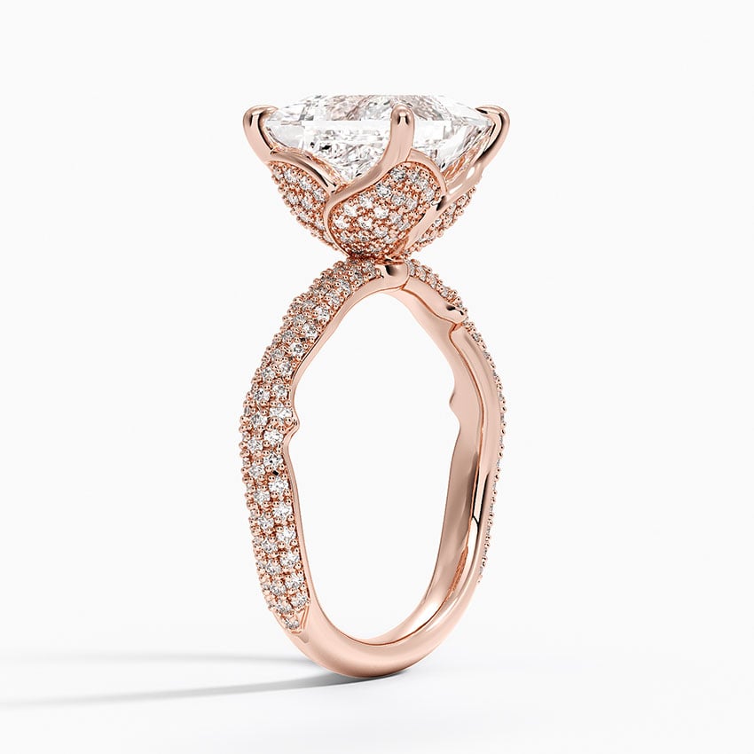 3.75 Karat Prenses Kesim Hidden Halo Tasarım Tektaş Laboratuvar Pırlanta Yüzük - Sorrento