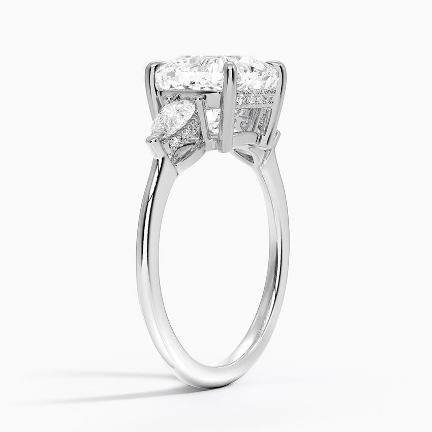 3.50 Cushion Kesim Hidden Halo Tasarım Tektaş Laboratuvar Pırlanta Yüzük - Nilora