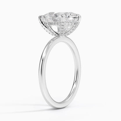 1.60 Carat Princess Halo Design Solitaire Lab Diamond Ring 18K - Florina 