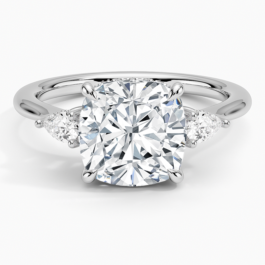 1.60 Carat Princess Halo Design Solitaire Lab Diamond Ring 18K - Florina 