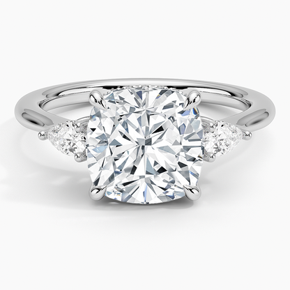 1.60 Carat Princess Halo Design Solitaire Lab Diamond Ring 18K - Florina 