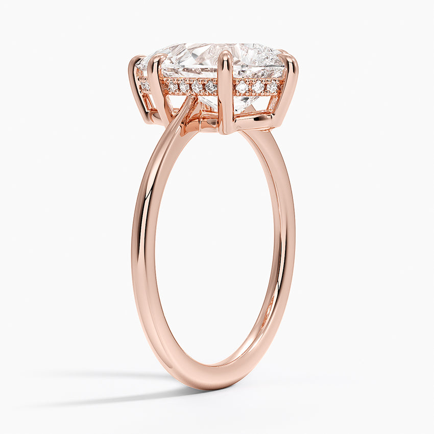 3.10 Karat Damla Kesim Hidden Halo Tasarım Tektaş Laboratuvar Pırlanta Yüzük - Monaco