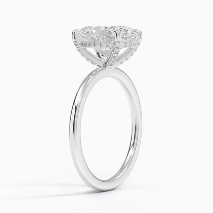 1.60 Carat Princess Halo Design Solitaire Lab Diamond Ring 18K - Florina 