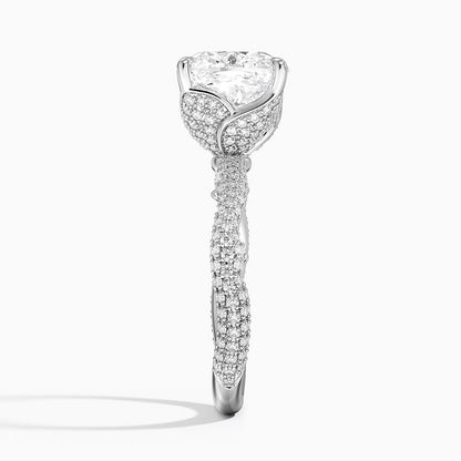 3.75 Cushion Kesim Hidden Halo Tasarım Tektaş Laboratuvar Pırlanta Yüzük - Filara