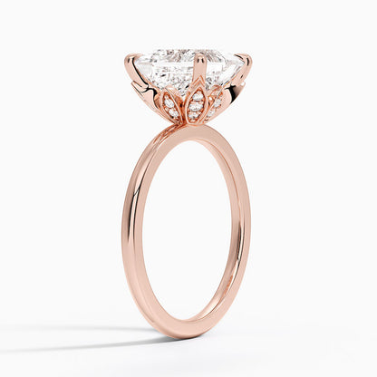 1.60 Carat Princess Halo Design Solitaire Lab Diamond Ring 18K - Florina 