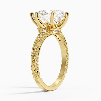 3.15 Damla Kesim Hidden Halo Tasarım Tektaş Laboratuvar Pırlanta Yüzük - Silora