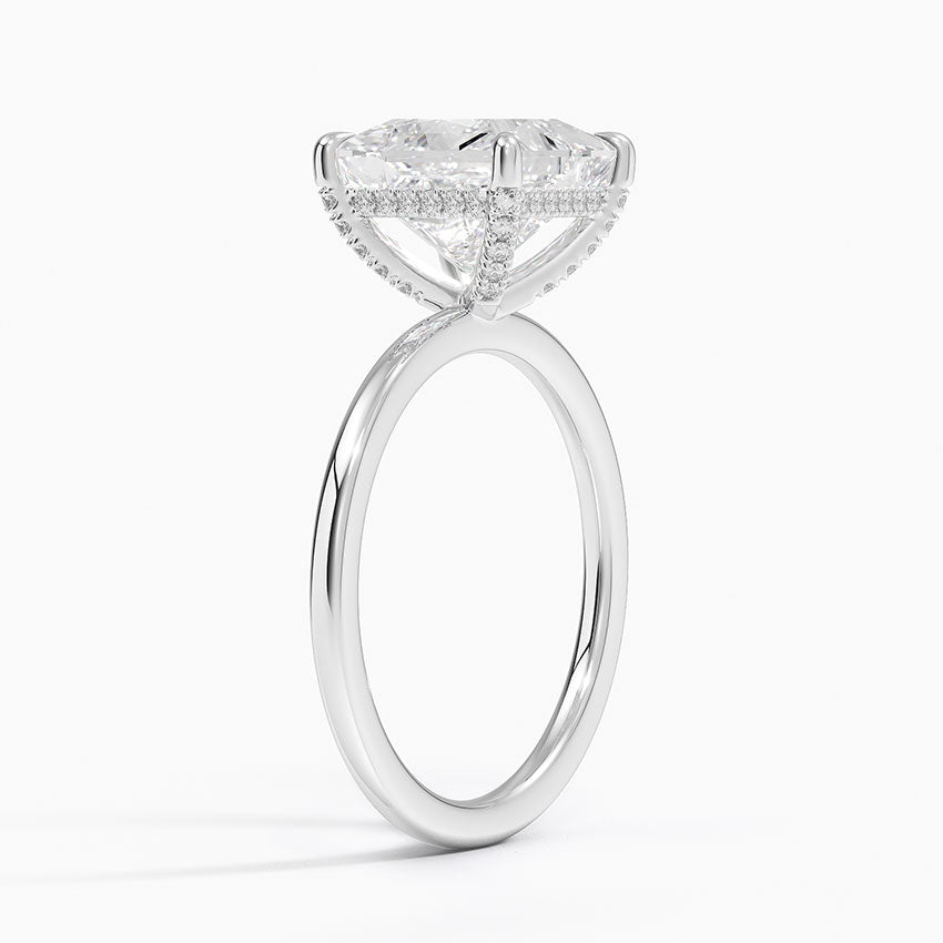 1.60 Carat Princess Halo Design Solitaire Lab Diamond Ring 18K - Florina 