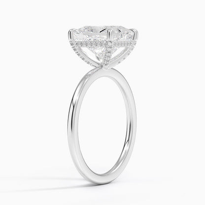 1.60 Carat Princess Halo Design Solitaire Lab Diamond Ring 18K - Florina 