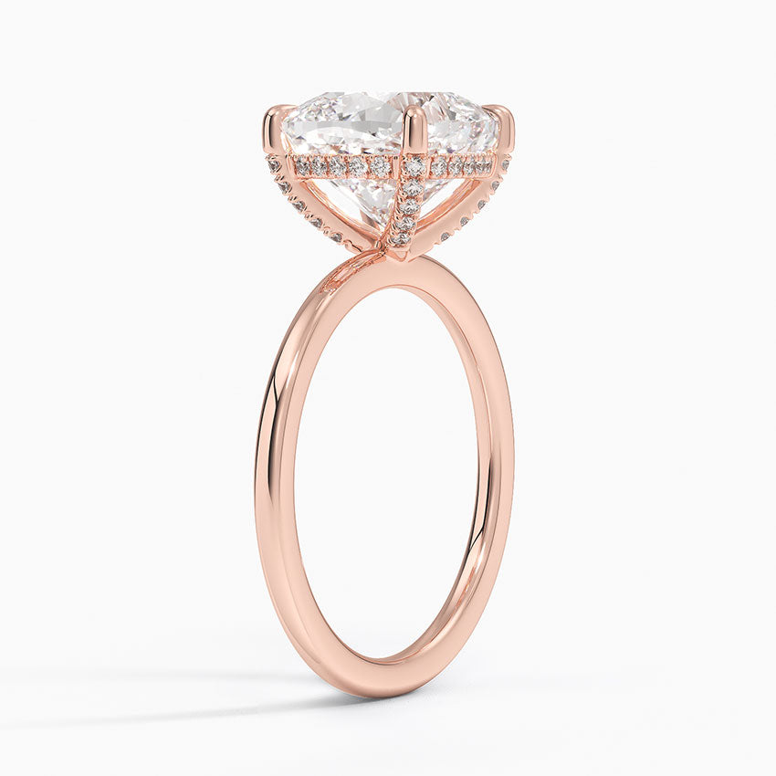 3.15 Karat Cushion Kesim Hidden Halo Tasarım Tektaş Laboratuvar Pırlanta Yüzük - Gilora - Bold Diamonds