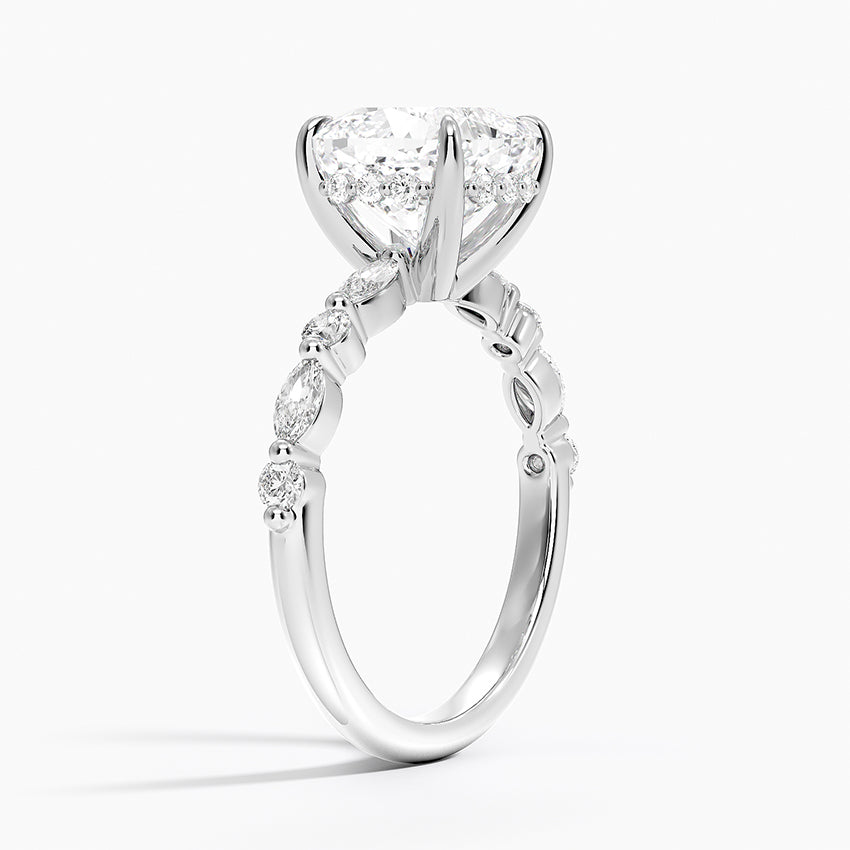 1.60 Carat Princess Halo Design Solitaire Lab Diamond Ring 18K - Florina 