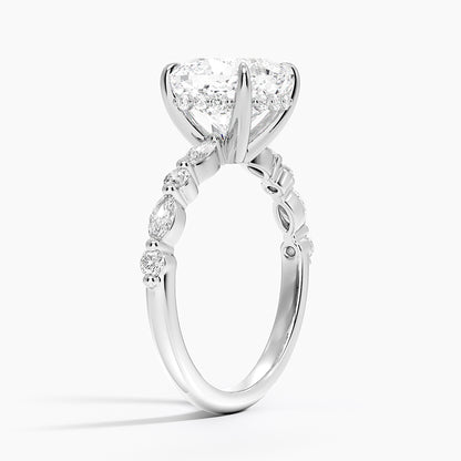 1.60 Carat Princess Halo Design Solitaire Lab Diamond Ring 18K - Florina 