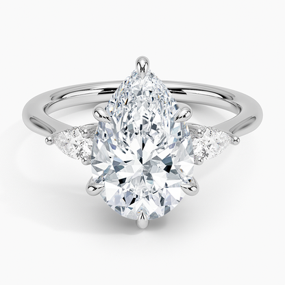 1.60 Carat Princess Halo Design Solitaire Lab Diamond Ring 18K - Florina 