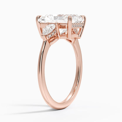 3.50 Radiant Kesim Hidden Halo Tasarım Tektaş Laboratuvar Pırlanta Yüzük - Nilora