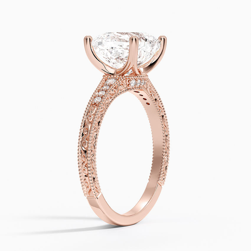 3.15 Cushion Kesim Hidden Halo Tasarım Tektaş Laboratuvar Pırlanta Yüzük - Silora