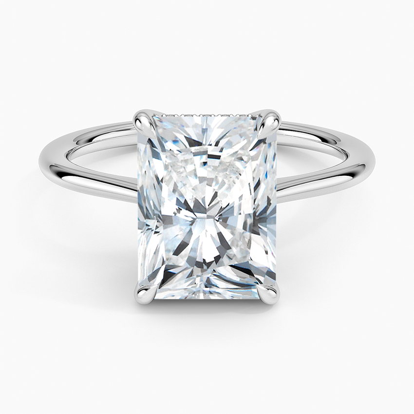 3.10 Radiant Kesim Hidden Halo Tasarım Tektaş Laboratuvar Pırlanta Yüzük - Tilora