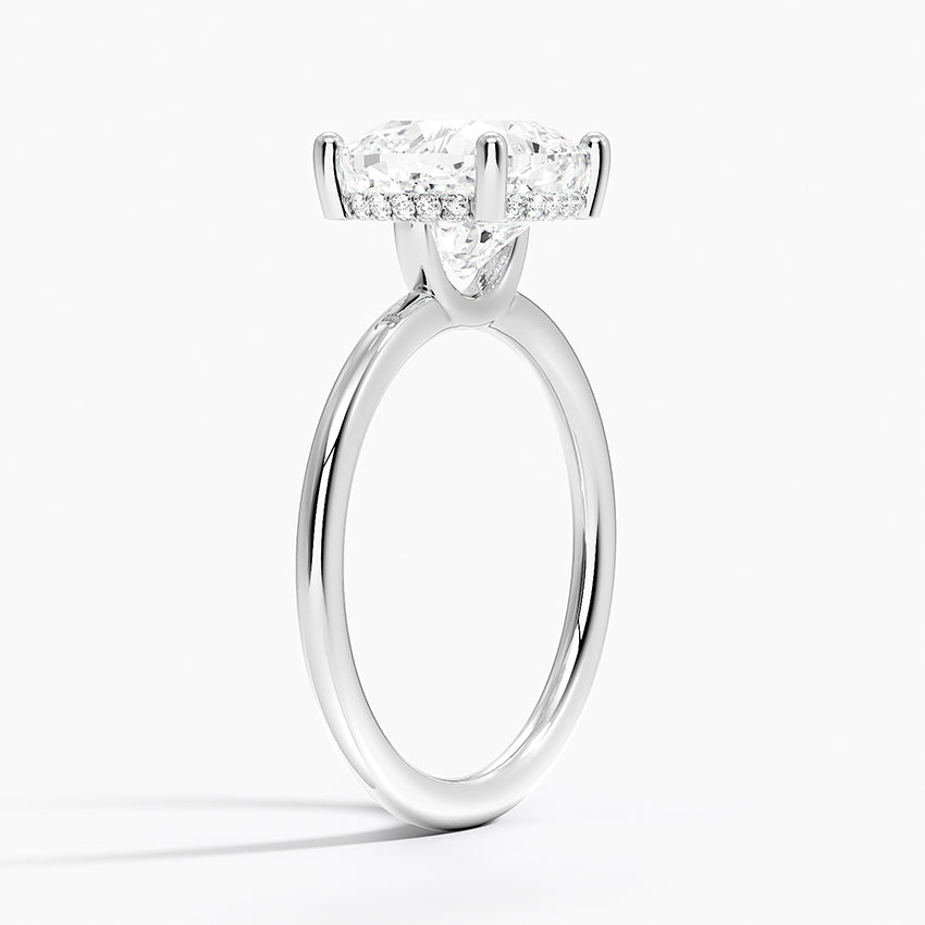 3.10 Cushion Kesim Hidden Halo Tasarım Tektaş Laboratuvar Pırlanta Yüzük - Melara