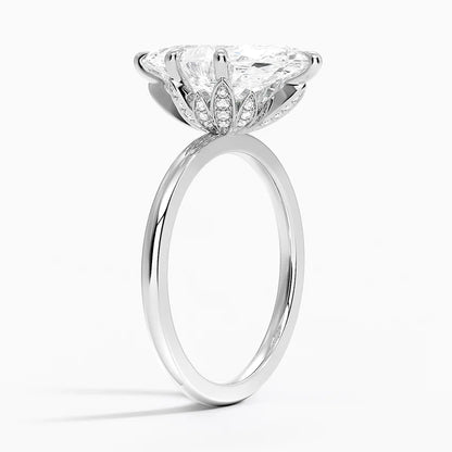 1.60 Carat Princess Halo Design Solitaire Lab Diamond Ring 18K - Florina 