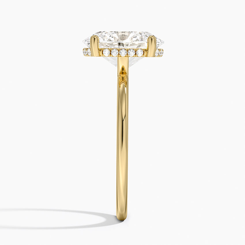 3.10 Karat Oval Kesim Hidden Halo Tasarım Tektaş Laboratuvar Pırlanta Yüzük - Lucerne