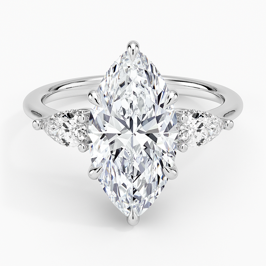 3.50 Marquise Kesim Hidden Halo Tasarım Tektaş Laboratuvar Pırlanta Yüzük - Nilora