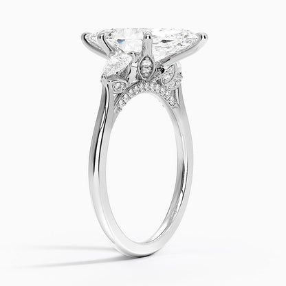 1.60 Carat Princess Halo Design Solitaire Lab Diamond Ring 18K - Florina 