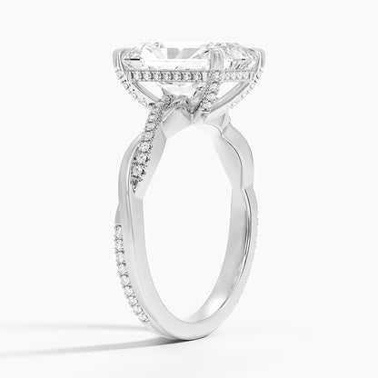 1.60 Carat Princess Halo Design Solitaire Lab Diamond Ring 18K - Florina 