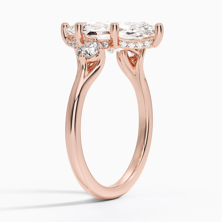 3.50 Marquise Kesim Hidden Halo Tasarım Tektaş Laboratuvar Pırlanta Yüzük 18K - Milora
