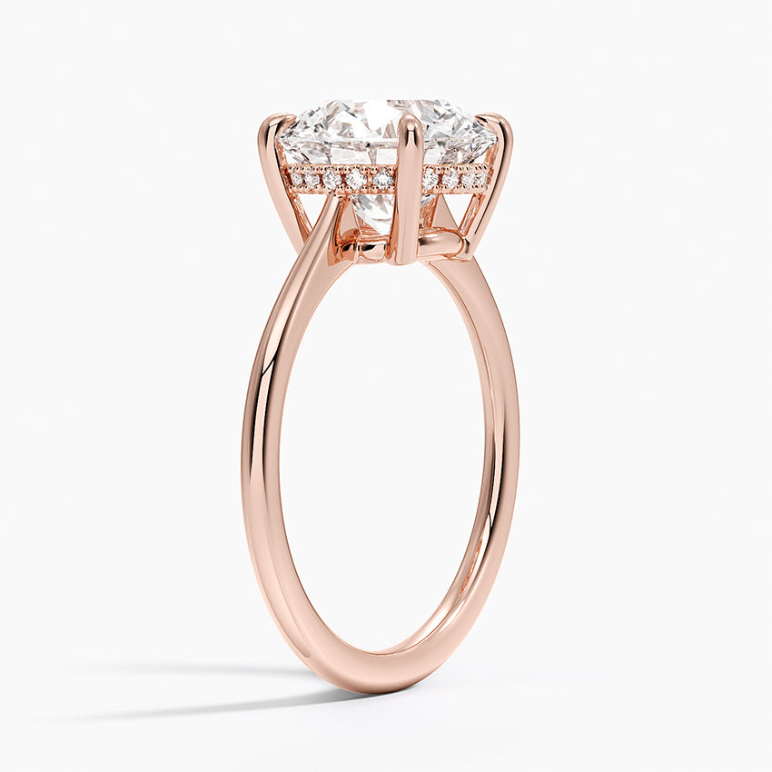 3.10 Karat Yuvarlak Kesim Hidden Halo Tasarım Tektaş Laboratuvar Pırlanta Yüzük - Monaco - Bold Diamonds
