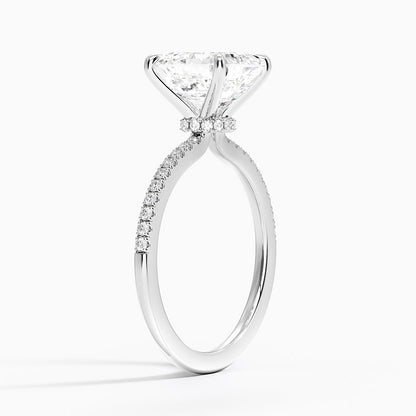 1.60 Carat Princess Halo Design Solitaire Lab Diamond Ring 18K - Florina 