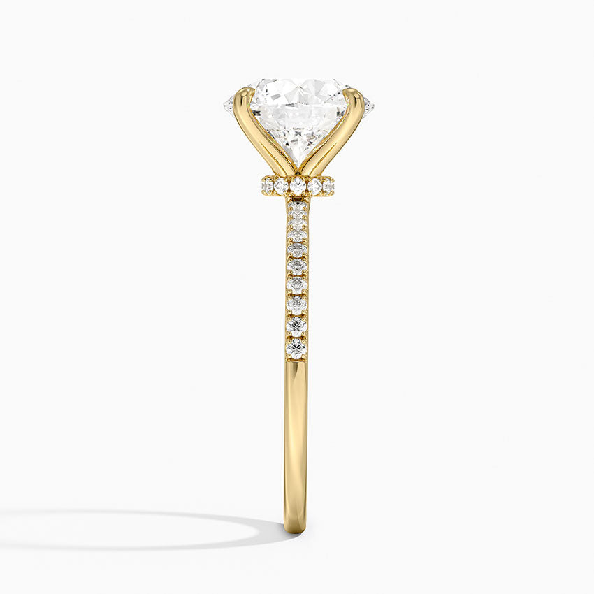 3.25 Karat Hidden Halo Tasarım Tektaş Laboratuvar Pırlanta Yüzük - Filora - Bold Diamonds