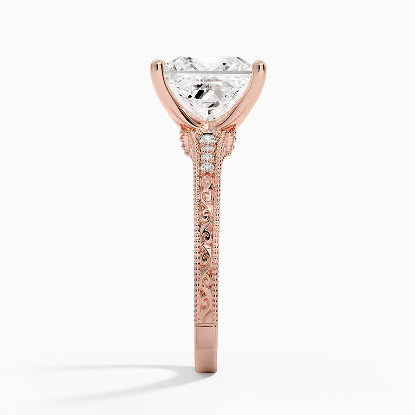 3.15 Prenses Kesim Hidden Halo Tasarım Tektaş Laboratuvar Pırlanta Yüzük - Silora