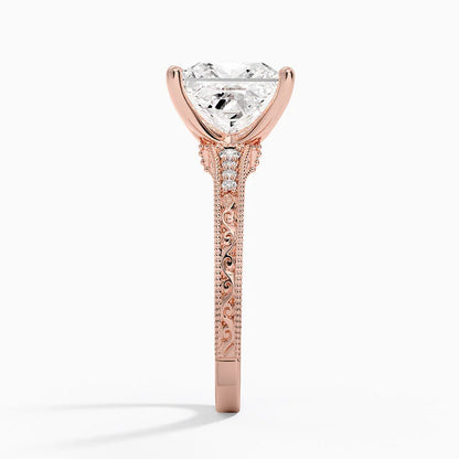 3.15 Prenses Kesim Hidden Halo Tasarım Tektaş Laboratuvar Pırlanta Yüzük - Silora