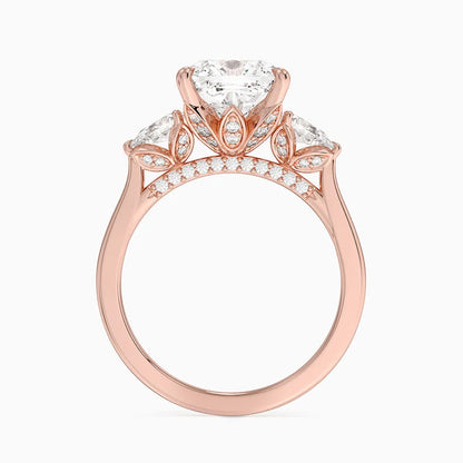 1.60 Carat Princess Halo Design Solitaire Lab Diamond Ring 18K - Florina 