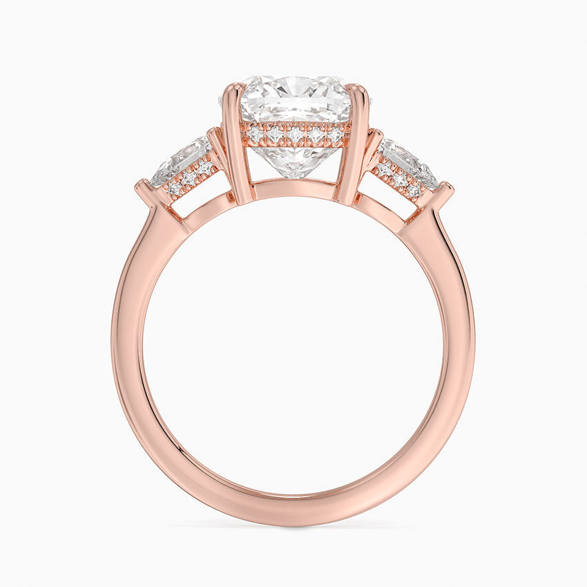 3.50 Cushion Kesim Hidden Halo Tasarım Tektaş Laboratuvar Pırlanta Yüzük - Nilora