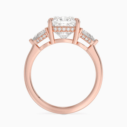 3.50 Cushion Kesim Hidden Halo Tasarım Tektaş Laboratuvar Pırlanta Yüzük - Nilora